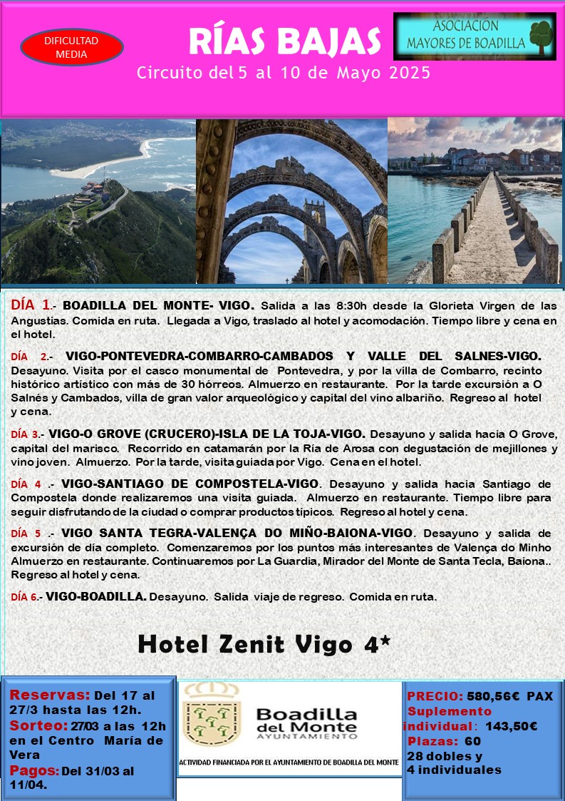 RAS BAJAS 2025 (5-10 MAYO.  SALIDA A LAS 8:30h)